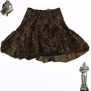 Grace flare skirt with leopard print mesh overlay